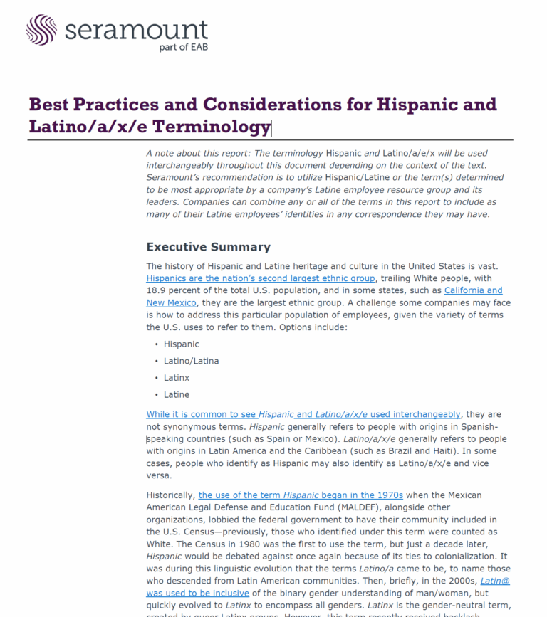 Best Practices and Considerations for Hispanic and Latino/a/x/e Terminology