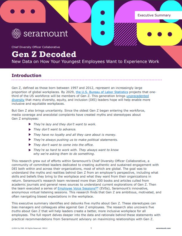 Chief Diversity Officer Collaborative Gen Z Decoded New Data on How Your Youngest Employees Want to Experience Wo
