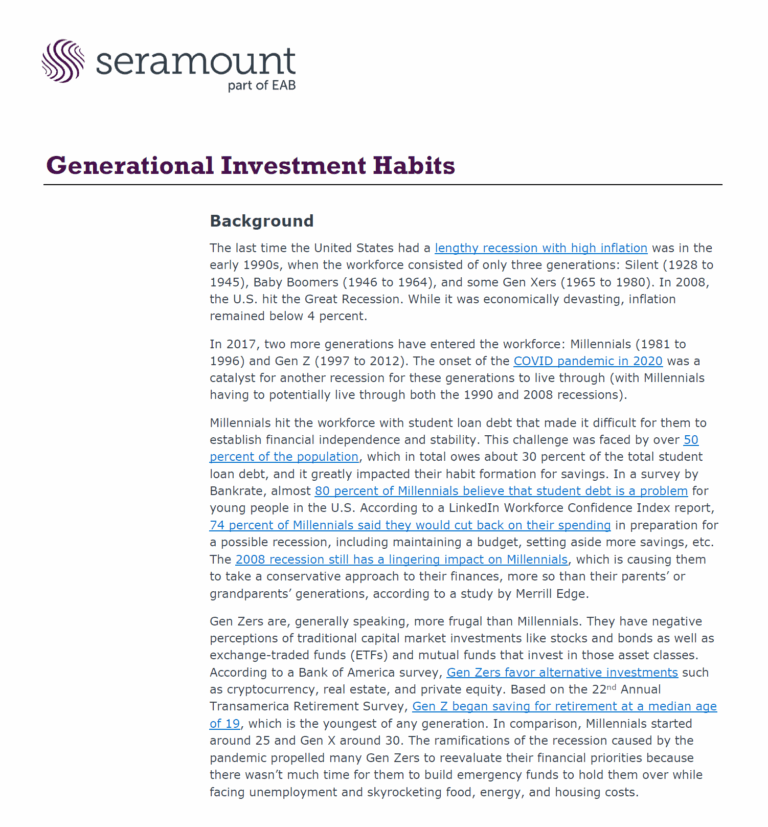 Generational Investment Habits